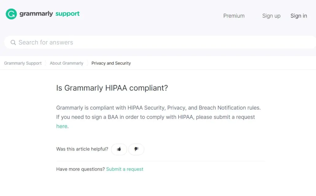 È grammaticalmente conforme a HIPAA