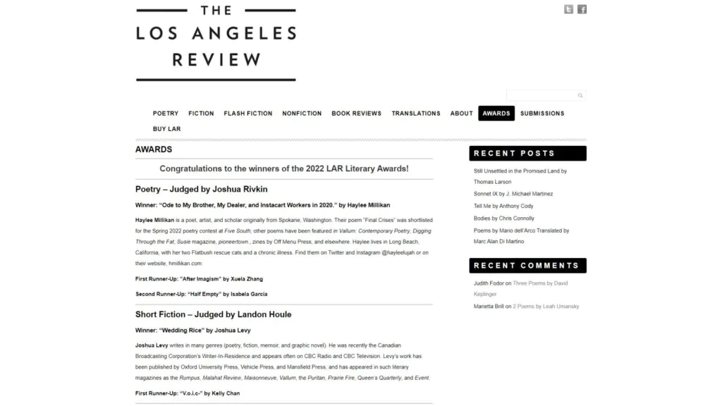 Literaturpreis der Los Angeles Review