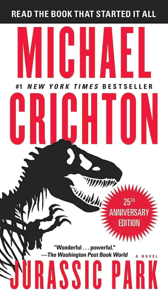 Sampul buku Jurassic Park oleh Michael Crichton