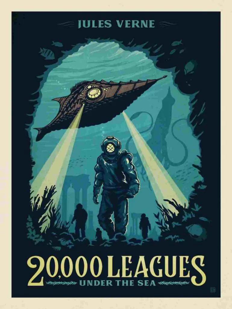 Sampul buku 20.000 Liga Di Bawah Laut oleh Jules Verne